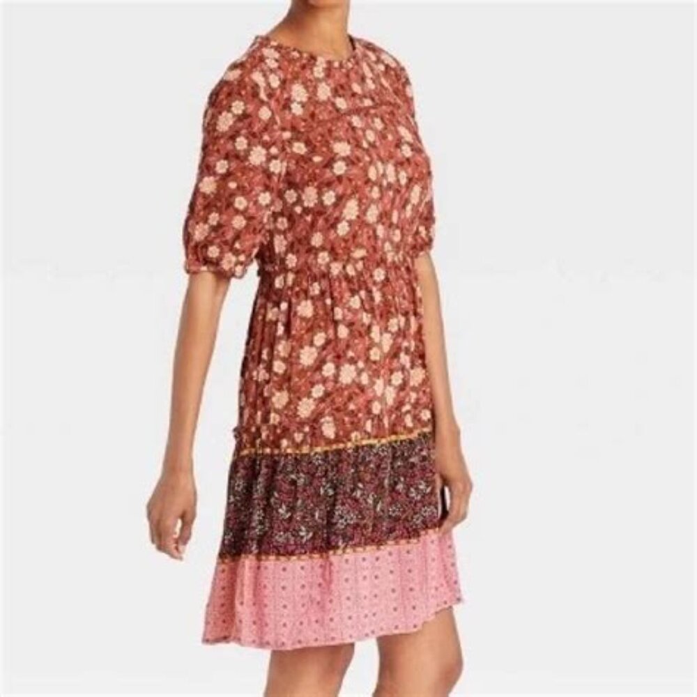 Knox Rose Babydoll dress, small, rayon, med sleeve, new